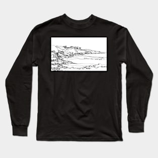 Cornwall Black and White Landscape Long Sleeve T-Shirt